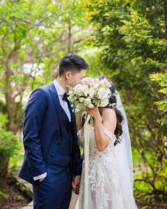 Playfully natural bride and groom at Madison Greenhouse