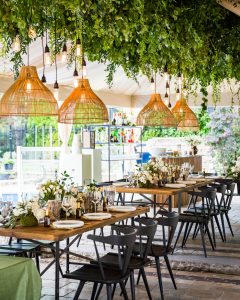 Colourful backyard reception designed by Megan Wappel Designs